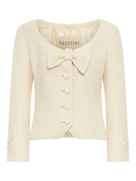  Valentino Garavani Bow-detail Wrap Jacket - Neutrals 