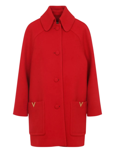  Valentino Garavani Button-fastening Wool Coat - Red 