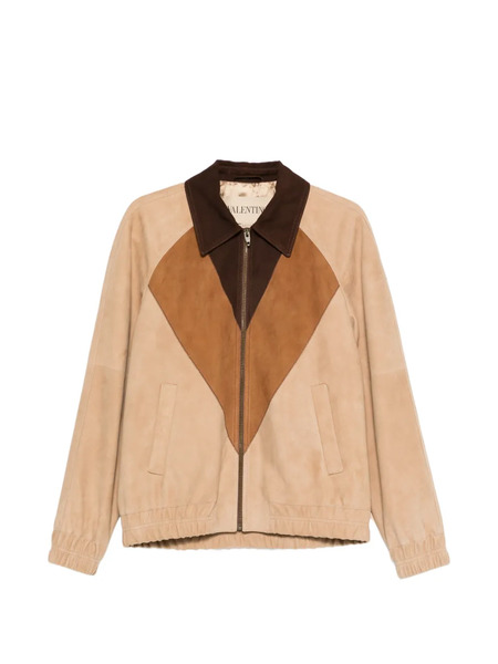  Valentino Garavani Diamond Panel Collar Jacket - Neutrals 