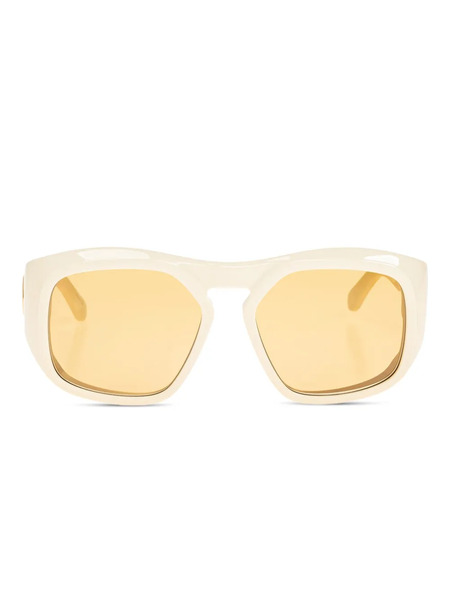 Valentino Garavani Eyewear Logo-plaque Sunglasses - Neutrals 