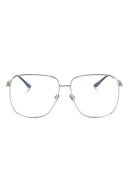  Valentino Garavani Eyewear Navigator-frame Glasses - Silver 