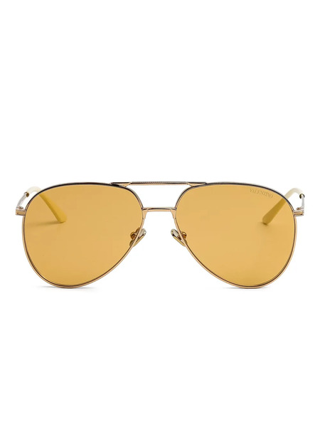  Valentino Garavani Eyewear Pilot-frame Sunglasses - Gold 