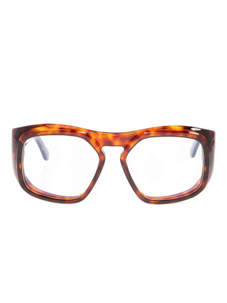  Valentino Garavani Eyewear Rectangle-frame Glasses - Brown 
