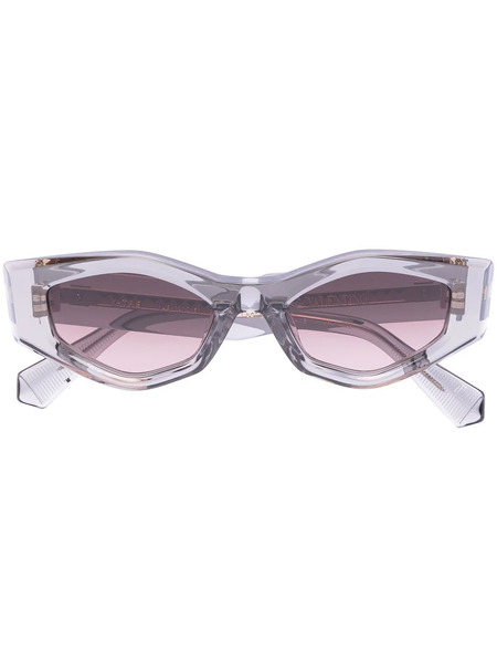  Valentino Garavani Eyewear Rockstud Irregular-frame Sunglasses - Grey 