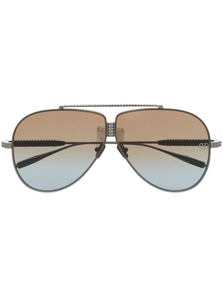  Valentino Garavani Eyewear Rockstud Pilot-frame Sunglasses - Black 
