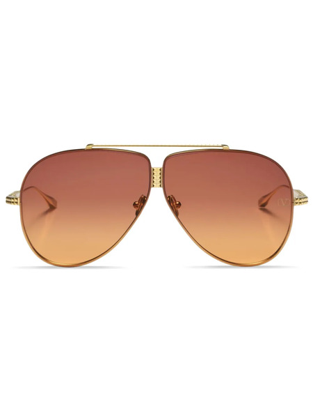 Valentino Garavani Eyewear Rockstud Pilot-frame Sunglasses - Gold 