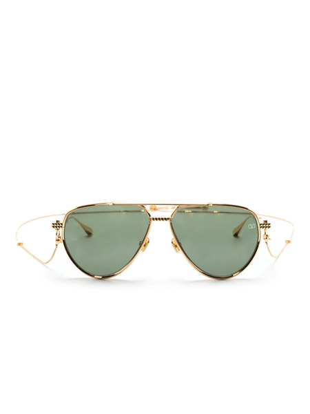 Valentino Garavani Eyewear Rockstud Pilot-frame Sunglasses - Gold 