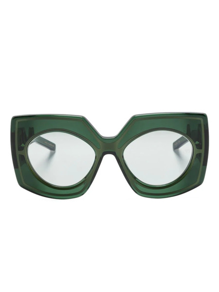  Valentino Garavani Eyewear V-soul Oversize-frame Sunglasses - Gold 