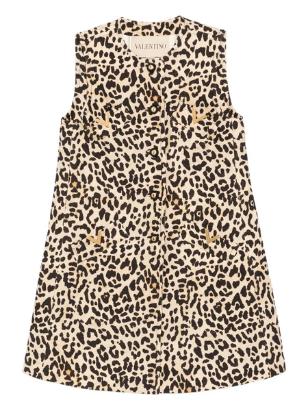  Valentino Garavani Leopard Print Button-fastening Jacket - Neutrals 
