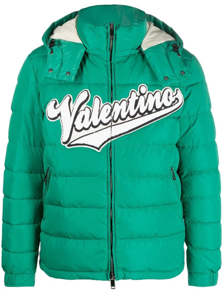  Valentino Garavani Logo-patch Puffer Jacket - Green 
