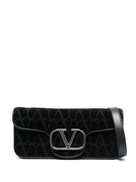  Valentino Garavani Mini Locò Vlogo Toile Iconographe Shoulder Bag - Black 