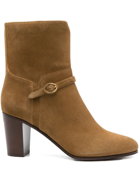  Valentino Garavani 75mm Leather Ankle Boots - Neutrals 