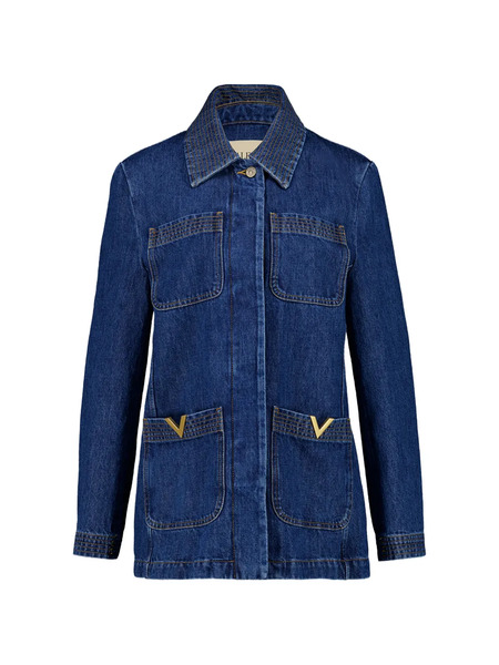  Valentino Garavani Patch-pocket Denim Jacket - Blue 