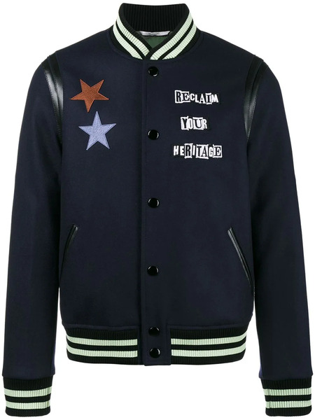  Valentino Garavani Printed Bomber Jacket - Blue 