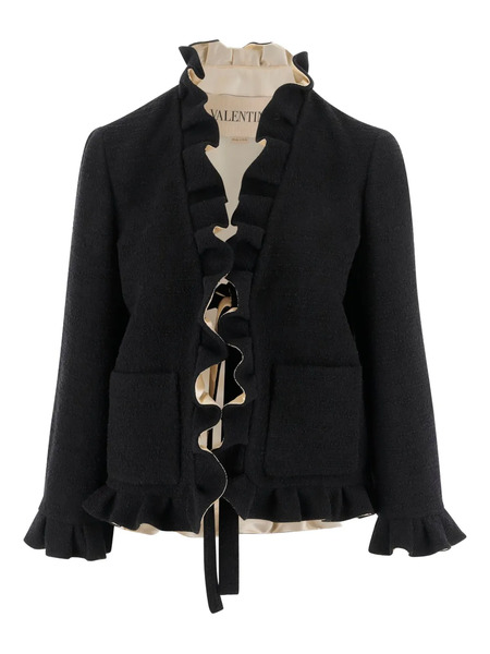  Valentino Garavani Ruffle Jacket - Black 