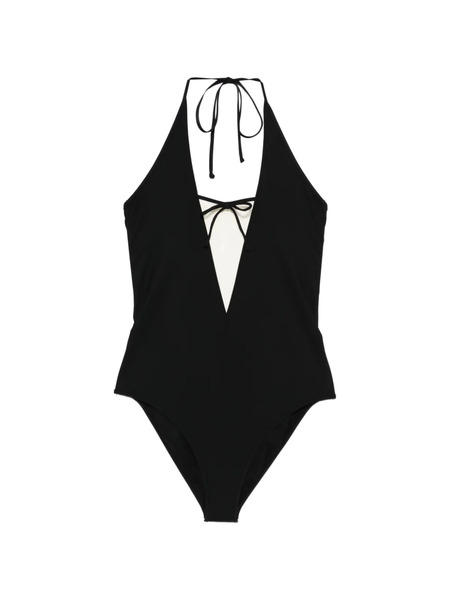  Valentino Garavani Tie Halter Swimsuit - Black 