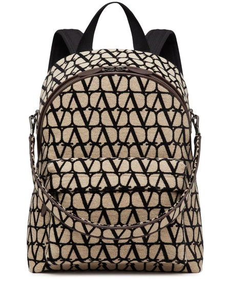  Valentino Garavani Toile Iconographe Backpack - Neutrals 