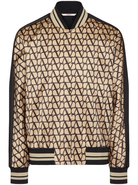  Valentino Garavani Toile Iconographe Bomber Jacket - Neutrals 