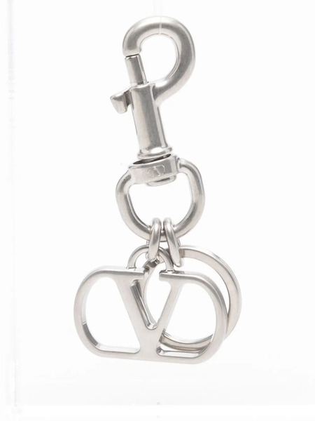  Valentino Garavani Vlogo Signature Keyring - Silver 