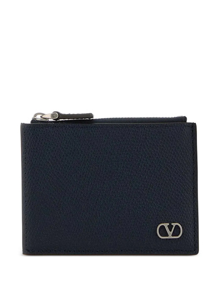  Valentino Garavani Vlogo Signature Zip Wallet - Blue 