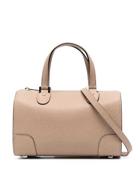  Valextra Grained-texture Leather Tote Bag - Neutrals 
