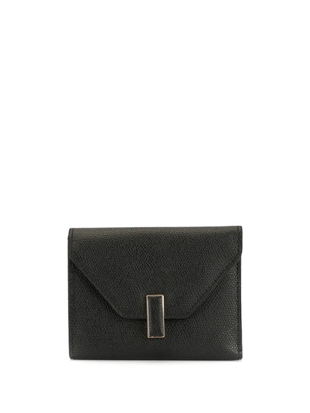  Valextra Iside Pebbled Wallet - Black 