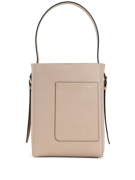  Valextra Mini Leather Bucket Bag - Neutrals 