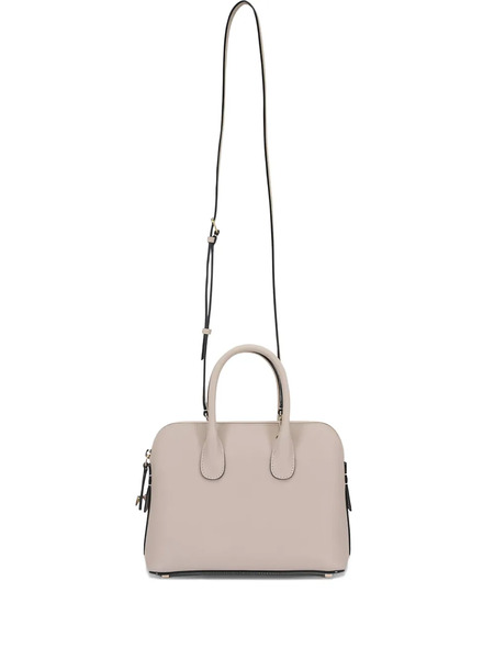  Valextra Mini Mylogo Leather Tote Bag - Neutrals 