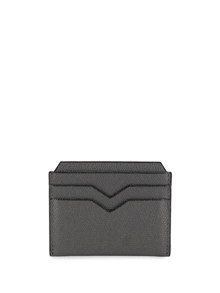  Valextra Textured Leather Cardholder - Grey 