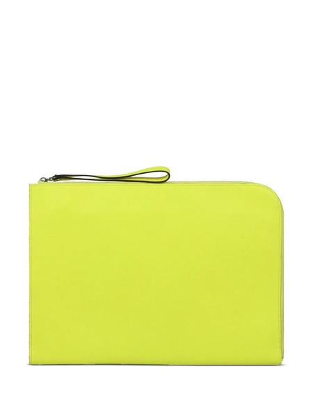  Valextra Zip-up Clutch Bag - Yellow 