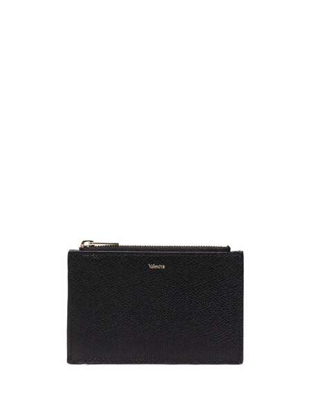  Valextra Zip-up Leather Wallet - Black 