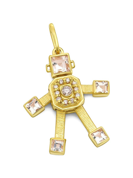  Van Robot Mini Sogno Robot Diamond And Morganite Pendant - Gold 