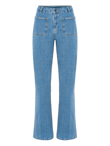  Vanessa Bruno Dompay Patch-pocket Flared Jeans - Blue 