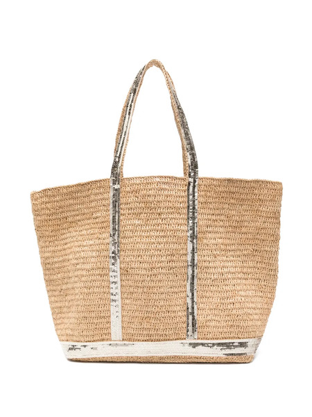  Vanessa Bruno L Raffia Sequin Tote Bag - Neutrals 