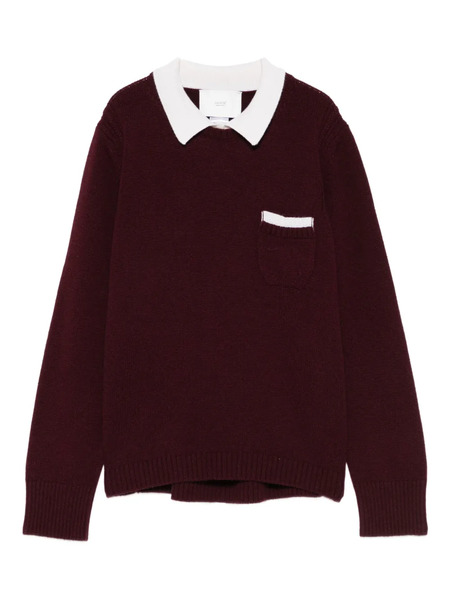  Vanisè Polo-collar Sweater - Red 