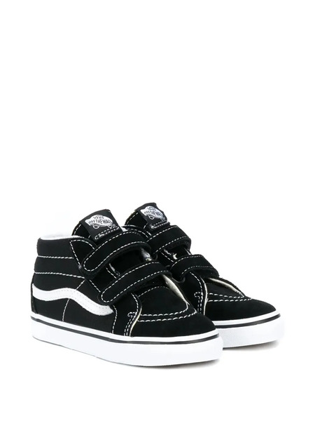  Vans Kids Sk8-mid Reissue Stripe Touch-strap Sneakers - Black 