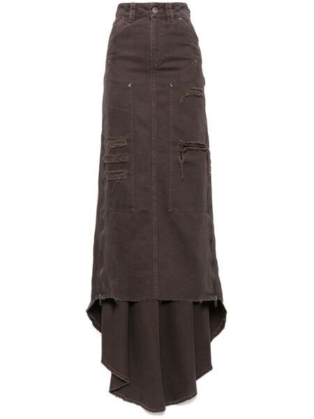  Vaquera Distressed Skirt - Brown 