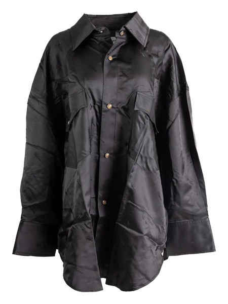  Vaquera Patchwork Pocketed Shirt - Grey 