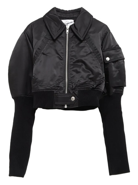  Vaquera Satin Bomber Jacket - Black 