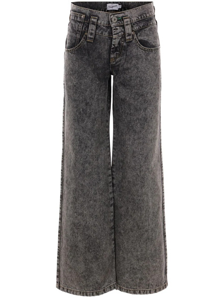  Vaquera Washed Wide-leg Jeans - Black 