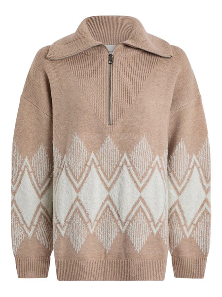  Varley Betty Jacquard Half-zip Sweater - Neutrals 