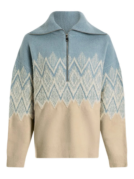  Varley Hedda Fairisle Half-zip Sweater - Blue 