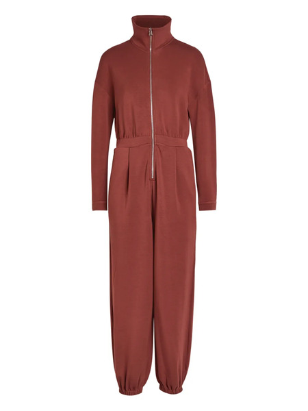  Varley Zip-up Pleated Jumpsuit - Brown 