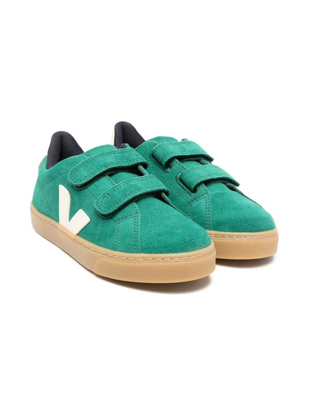  Veja Kids Suede Touch-strap Sneakers - Green 