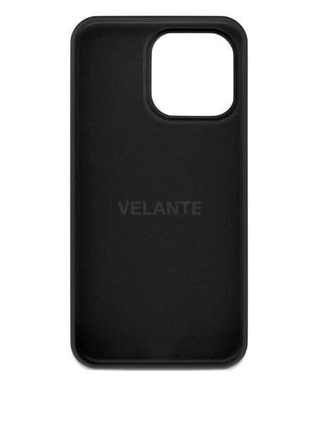  Velante Leather Logo-plaque Iphone 16 Pro Max Phone Case - Black 