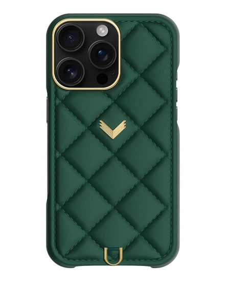  Velante 16 Pro Quilted-leather Iphone Case - Black 