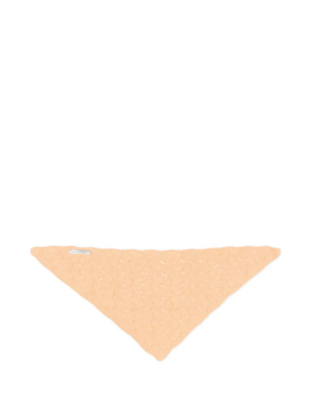  Vélocipède Crochet-knit Triangle Scarf - Neutrals 