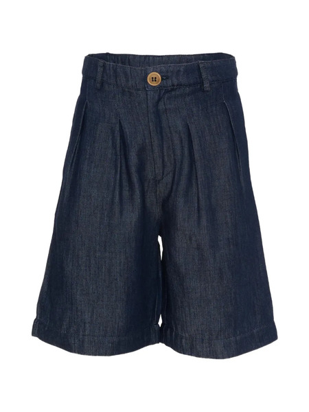  Vélocipède Pleated Denim Shorts - Blue 