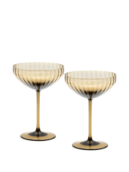  Venini Champagne Glass (set Of Two) - Brown 