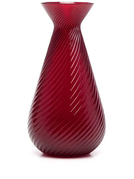  Venini Gemme Rigadin Vase - Red 